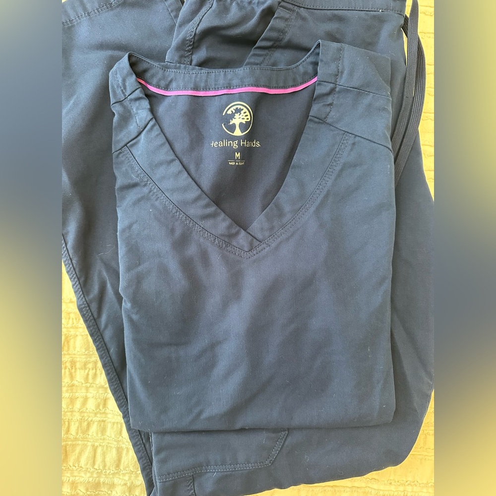 Healing Hands Navy Blue Scrub Set size Medium